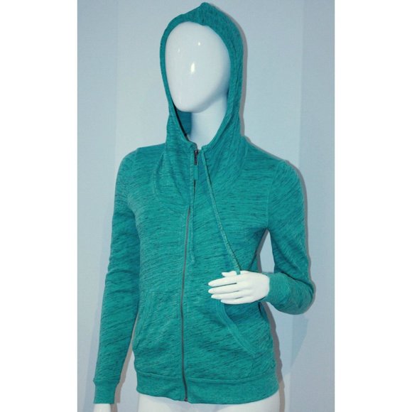 SPLENDID Zip Kangaroo Pocket GREEN Waffle Blend HOODIE Sweater JACKET XS - Picture 1 of 2